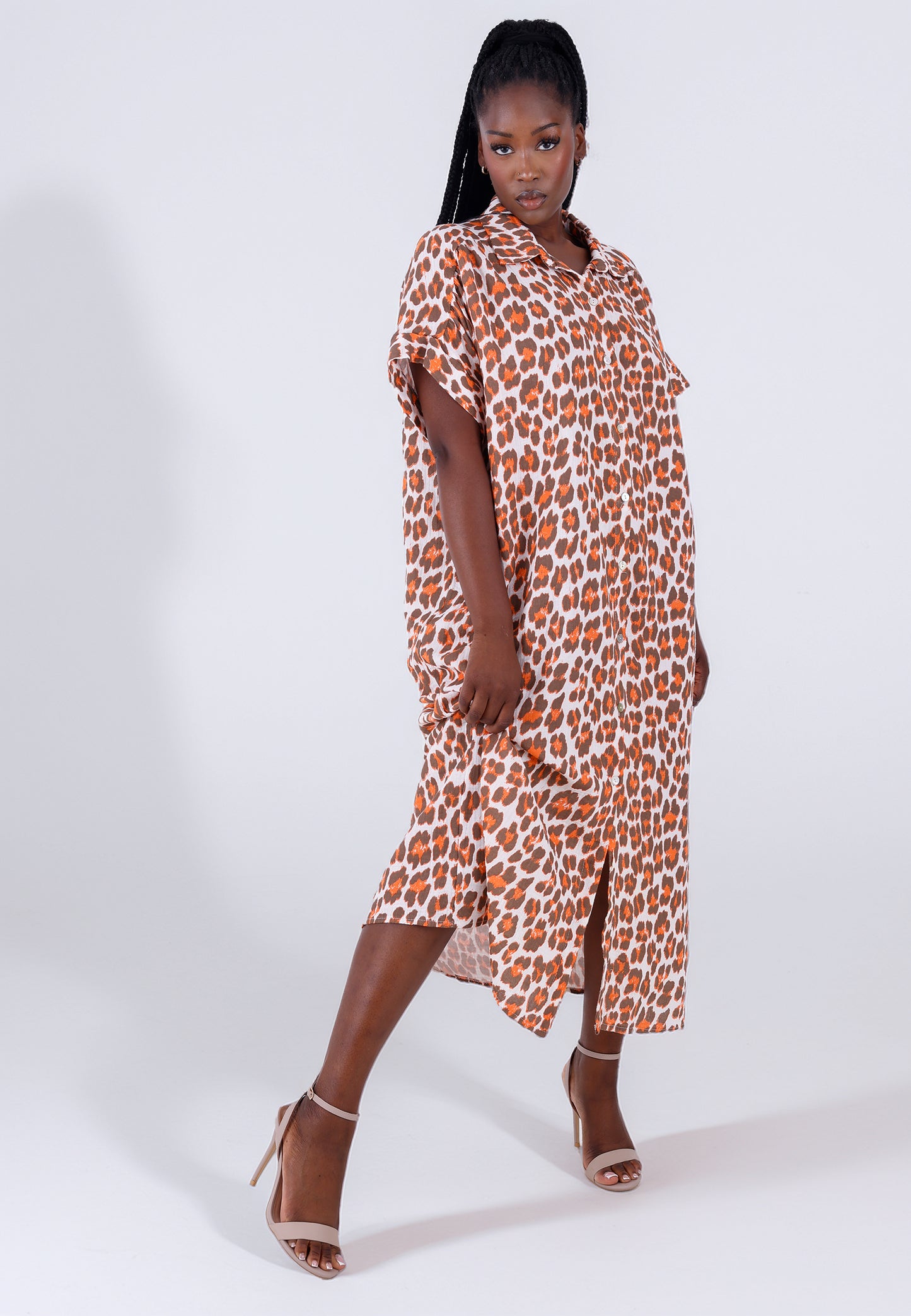 Oversized Musselin Kleid im Hemdblusenstil – bequem & stylisch