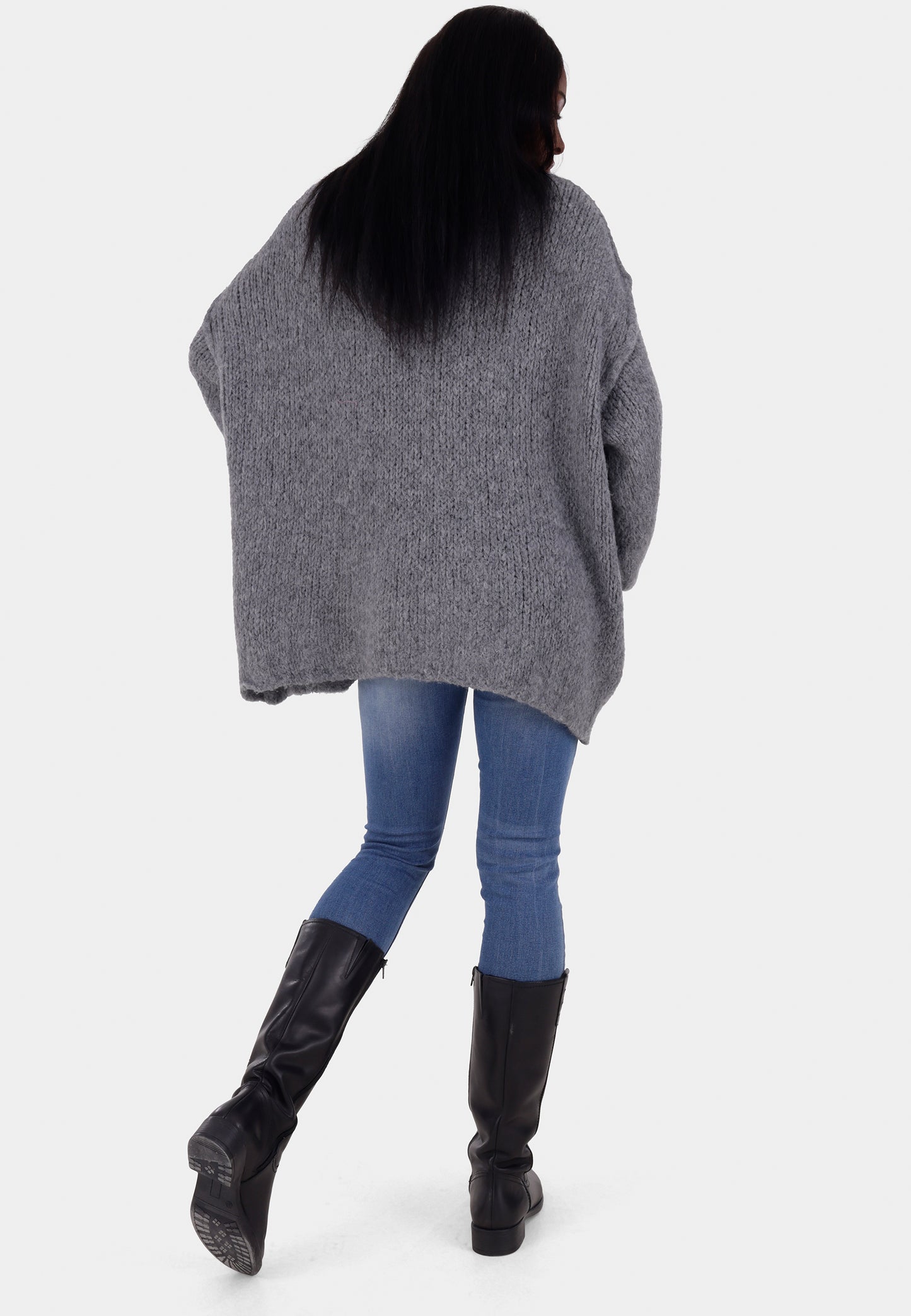 Oversized Strickpullover mit Stehkragen