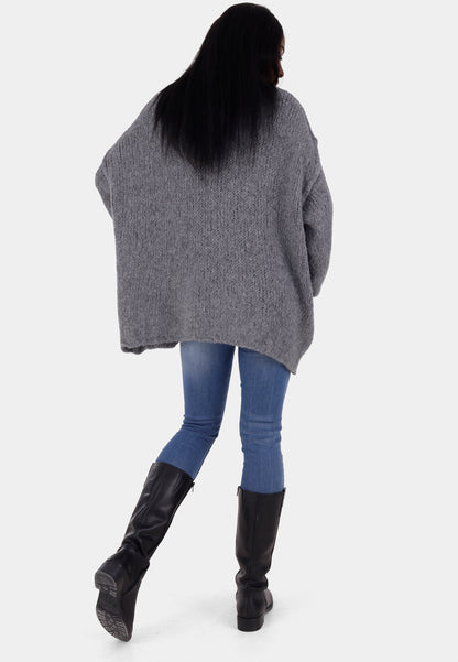 Oversized Strickpullover mit Stehkragen