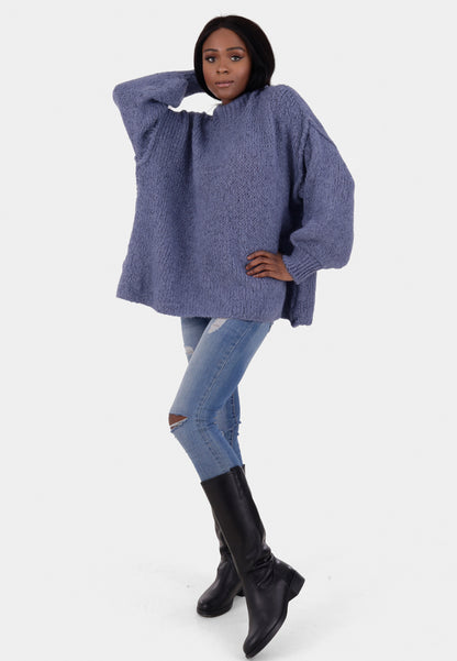 Oversized Strickpullover mit Stehkragen