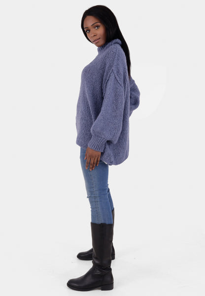 Oversized Strickpullover mit Stehkragen