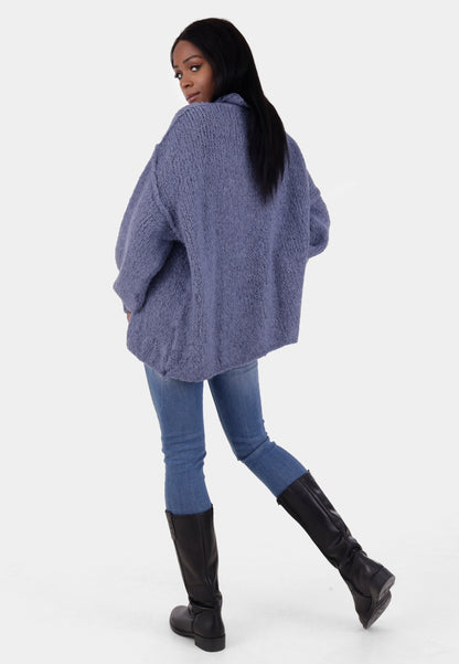 Oversized Strickpullover mit Stehkragen