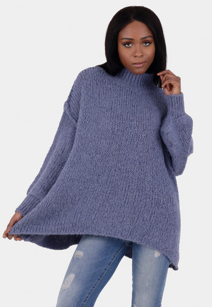Oversized Strickpullover mit Stehkragen