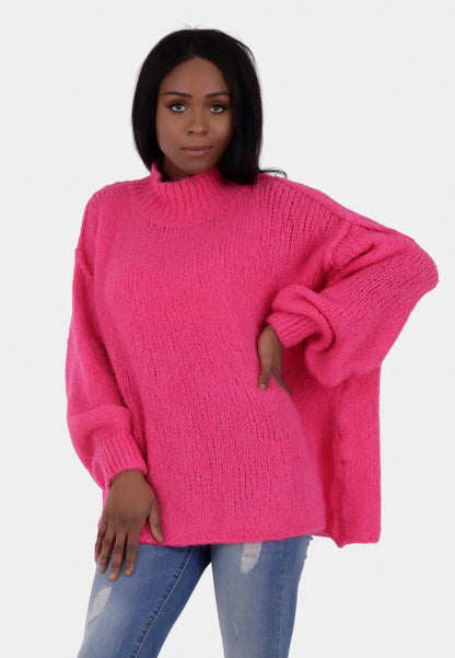 Oversized Strickpullover mit Stehkragen