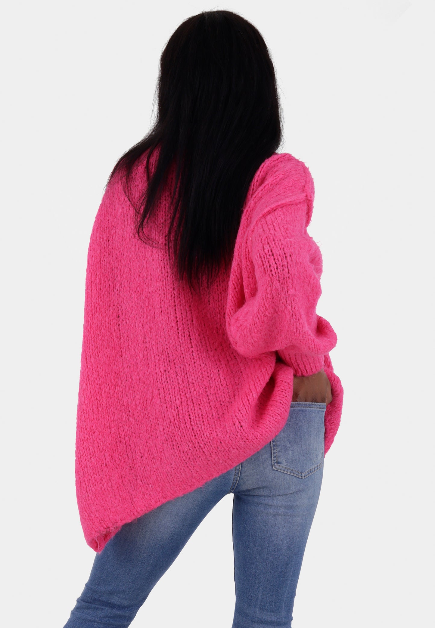 Oversized Strickpullover mit Stehkragen