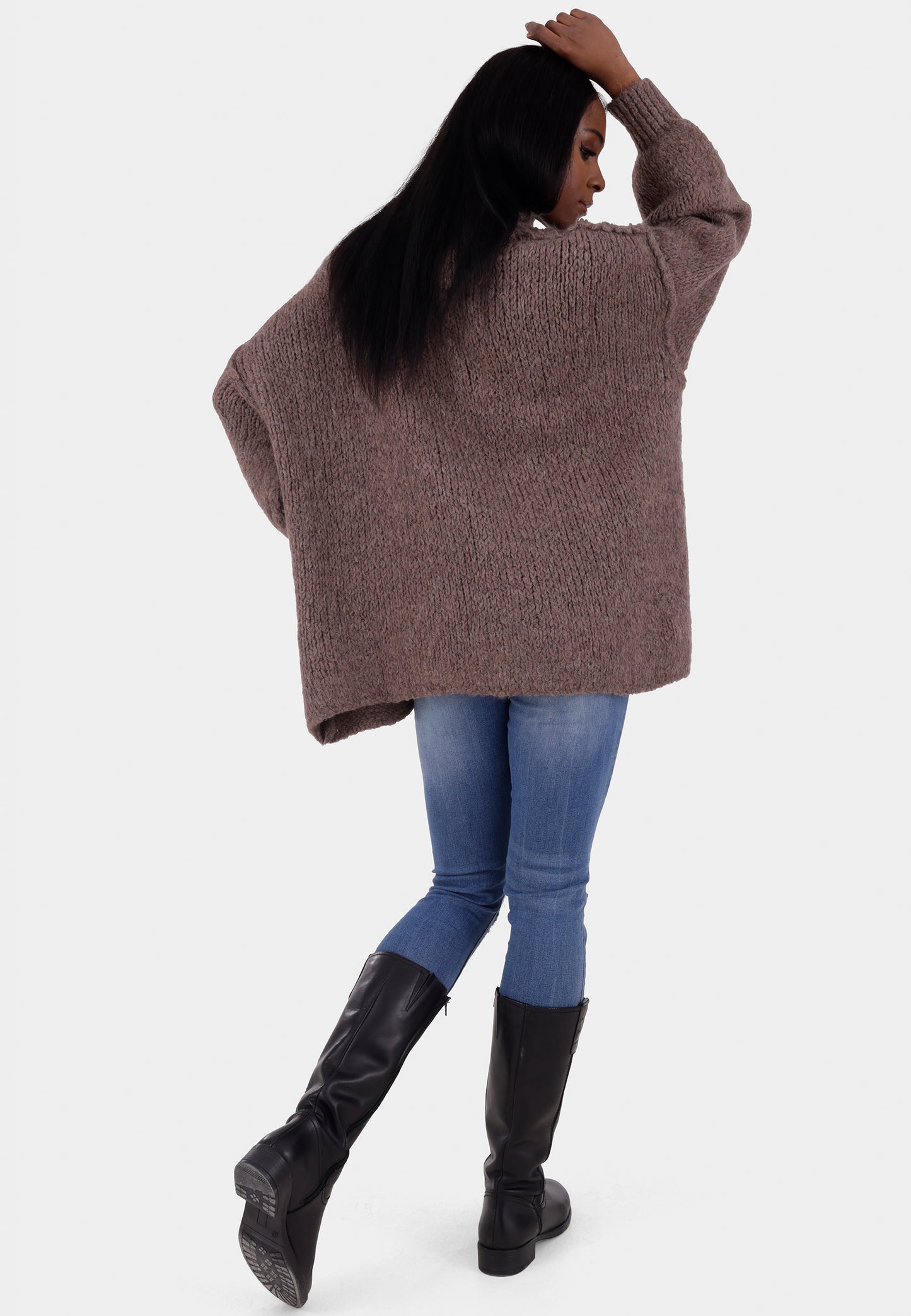 Oversized Strickpullover mit Stehkragen