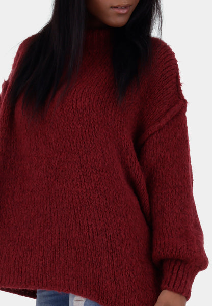 Oversized Strickpullover mit Stehkragen