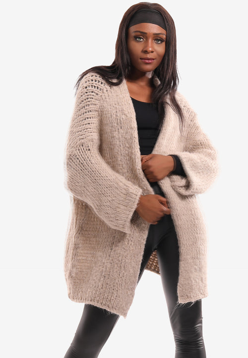 Lockerer Cardigan mit Wollanteil - Freizeit Umhang