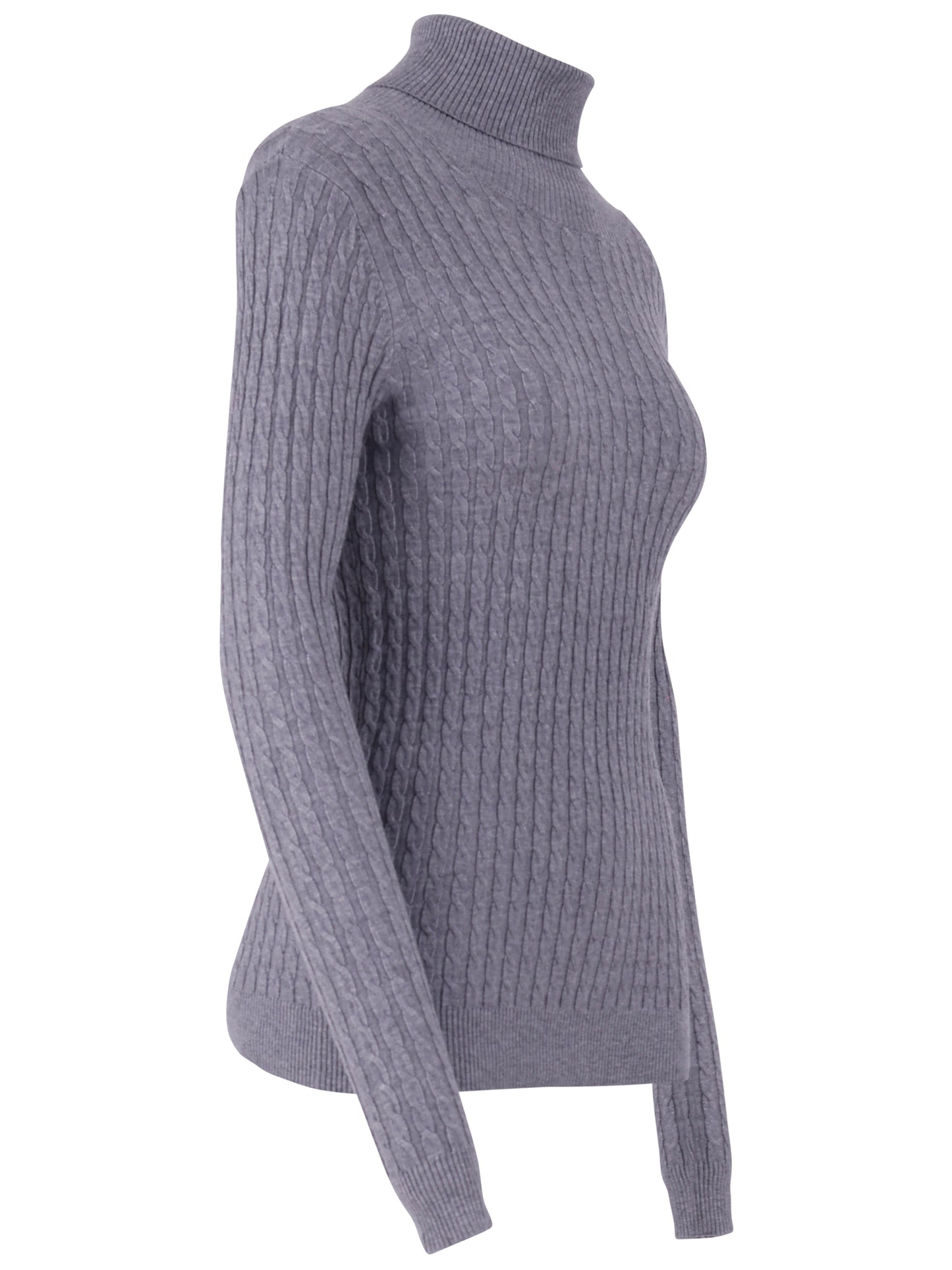 Rollkragenpullover One Size, Zopfmuster, verschiedene Farben