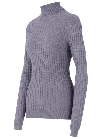 Rollkragenpullover One Size, Zopfmuster, verschiedene Farben