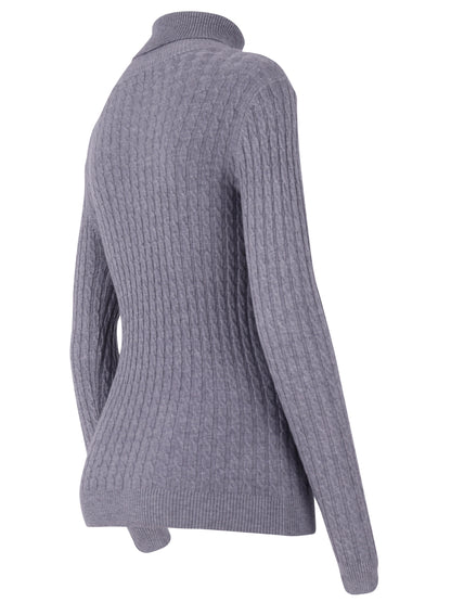 Rollkragenpullover One Size, Zopfmuster, verschiedene Farben