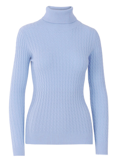 Rollkragenpullover One Size, Zopfmuster, verschiedene Farben