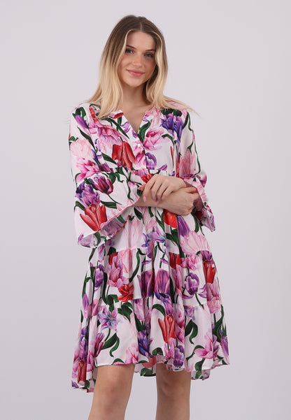 "Floraler Ibiza-Chic" – Tunika mit exotischem Blütenprint