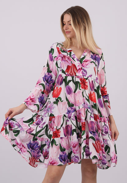 "Floraler Ibiza-Chic" – Tunika mit exotischem Blütenprint