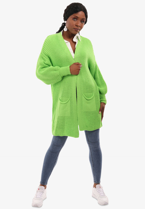 Cardigan mit Taschen in Unifarbe