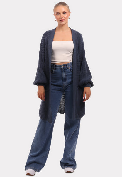 Cardigan mit Taschen in Unifarbe