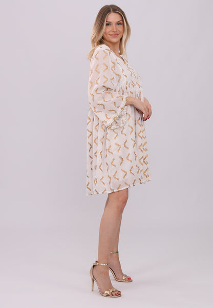 Sommerkleid mit Goldschimmer – Elegantes Partykleid aus 100% Baumwolle