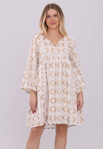 Sommerkleid mit Goldschimmer – Elegantes Partykleid aus 100% Baumwolle
