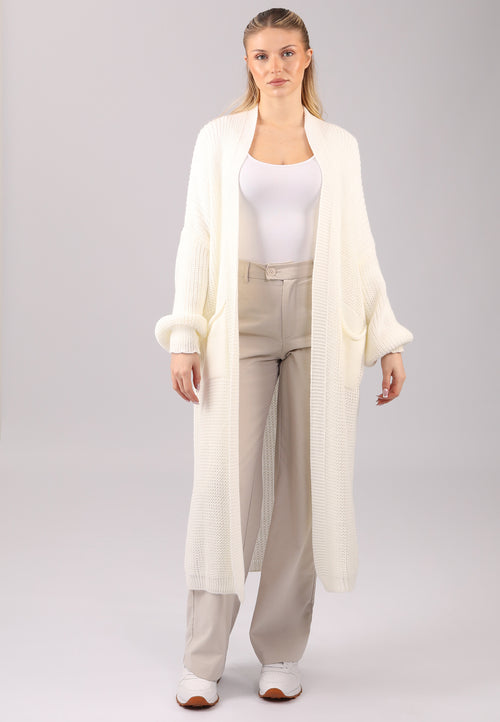 Basic Strickjacke Cardigan Verschlusslos mit Einschubtaschen