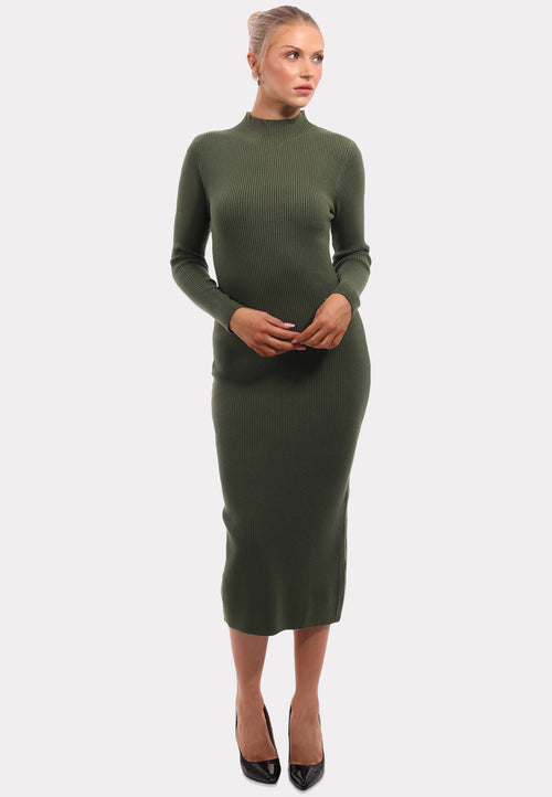 Strickkleid mit Stehkragen KNIT DRESS