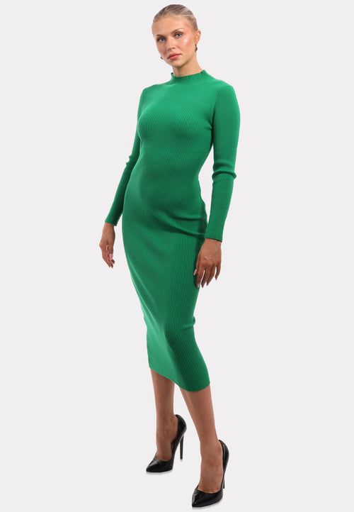Strickkleid mit Stehkragen KNIT DRESS